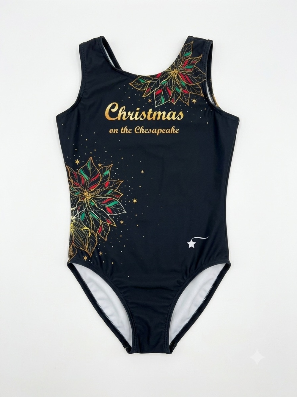 Destira Christmas on the Chesapeake Black Holiday Leotard Size S